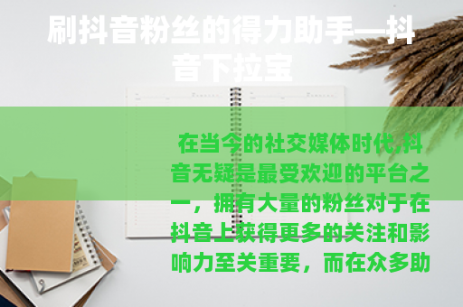 刷抖音粉丝的得力助手—抖音下拉宝