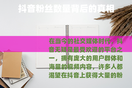 抖音粉丝数量背后的真相