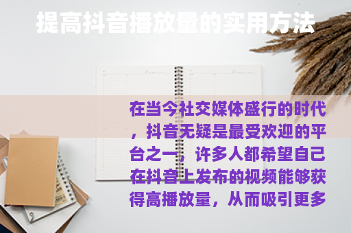 提高抖音播放量的实用方法