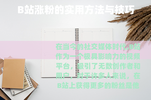 B站涨粉的实用方法与技巧