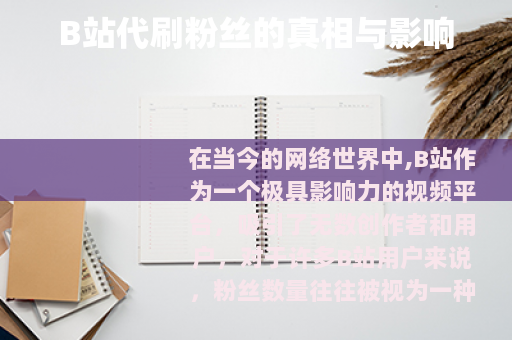 B站代刷粉丝的真相与影响