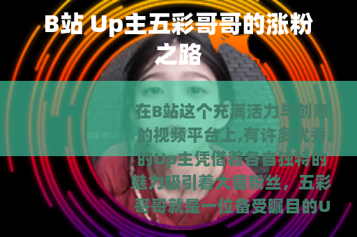 B站 Up主五彩哥哥的涨粉之路