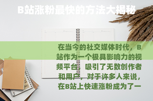 B站涨粉最快的方法大揭秘