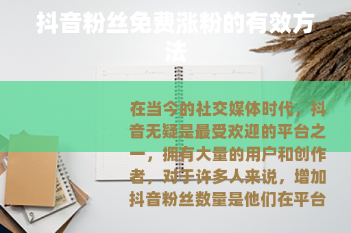 抖音粉丝免费涨粉的有效方法