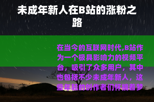 未成年新人在B站的涨粉之路