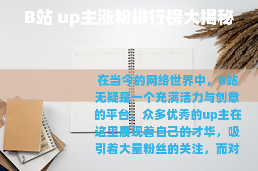 B站 up主涨粉排行榜大揭秘
