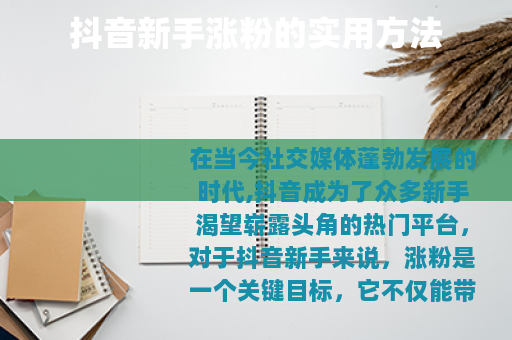 抖音新手涨粉的实用方法