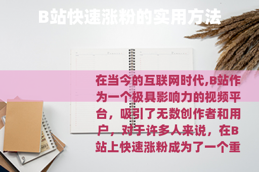 B站快速涨粉的实用方法