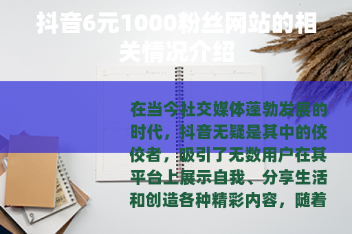 抖音6元1000粉丝网站的相关情况介绍