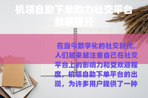 机领自助下单助力社交平台数据提升