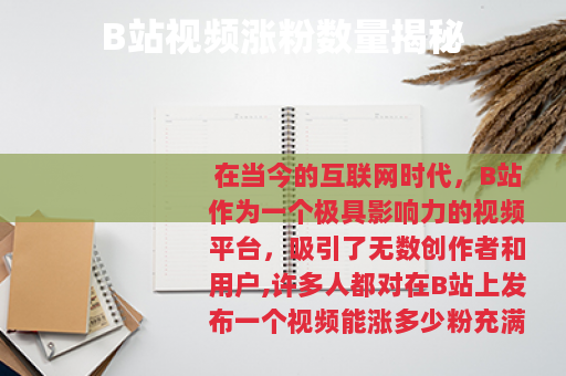 B站视频涨粉数量揭秘