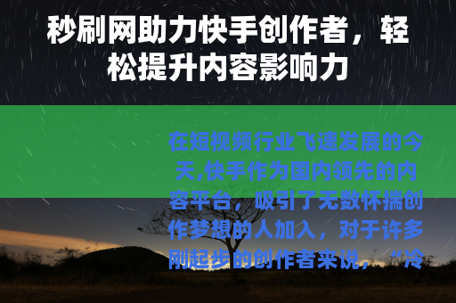 秒刷网助力快手创作者，轻松提升内容影响力