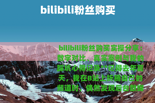 bilibili粉丝购买