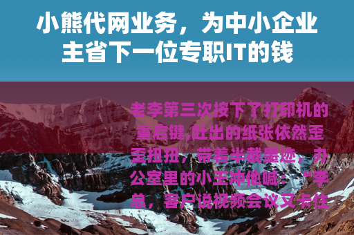 小熊代网业务，为中小企业主省下一位专职IT的钱
