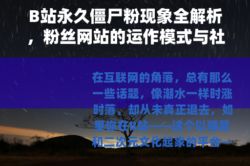 B站永久僵尸粉现象全解析，粉丝网站的运作模式与社区效应
