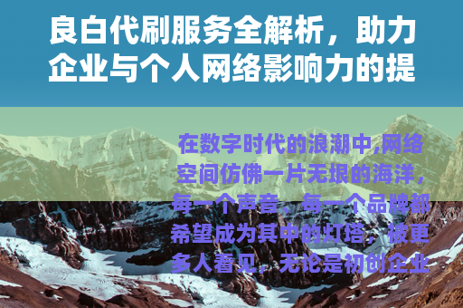 良白代刷服务全解析，助力企业与个人网络影响力的提升方法