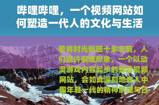 哔哩哔哩，一个视频网站如何塑造一代人的文化与生活