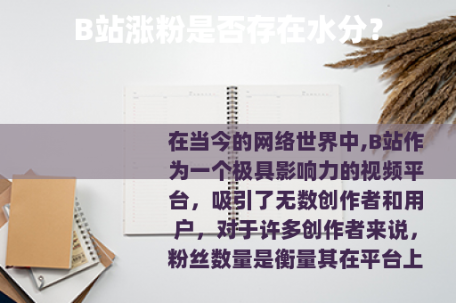 B站涨粉是否存在水分？