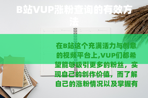 B站VUP涨粉查询的有效方法