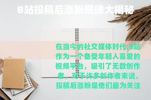 B站投稿后涨粉规律大揭秘