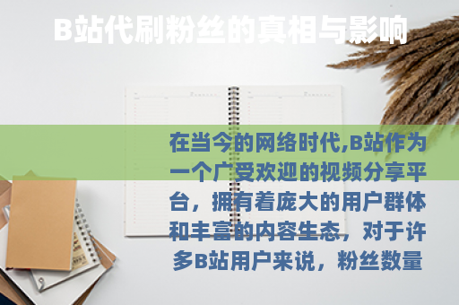 B站代刷粉丝的真相与影响